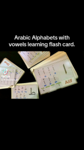 ARABIC ALPHABET with Vowels & Initial-Medial-Final FLASH CARD