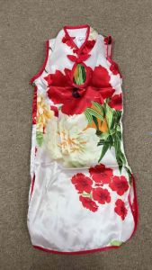Ready Stock Children / Kids Chinese Girl Cheongsam PS1406 Cream华人传统服装旗袍 Chinese New Year Dress