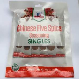 McCormick Chinese Five Spice Seasoning Singles 36g - 12 x 3g Sticks - Net Wt. 36g (1.27 oz) - Herbs & Spices - Cooking Essentials