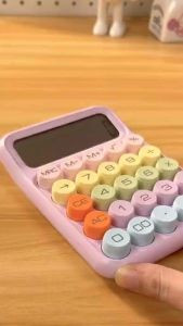 12 Digits Candy Style of Calculator Large Display Mechanical Round Button Kalkulator Student Office Fashion Stationery