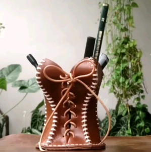 Pen Holder Korset Kulit Sapi Premium | Tempat Pensil Wadah Pulpen Pencil Ballpoint Bulpen