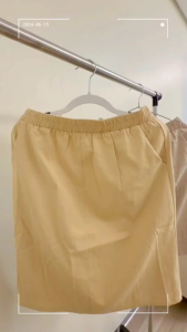 Womens Elastic Waist Skirt with Pockets