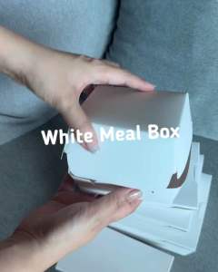 Premium White Meal Boxes | Burger Hotdog Spaghetti Take Out Box | Food