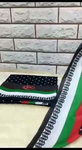 HIJAB SEGI EMPAT SYARI POLKADOT EDISI MOTIF PELASTINA 130x130 VOAL PREMIUM