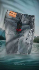 Celana Pendek Jeans Pria Bahan Jeans Sobek Distro Kasual Kekinian