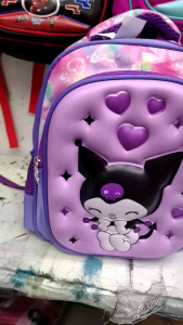 FLS Kuromi Cinnamoroll My Melody 12 inches School Backpack for Girls Double Compartment Bag