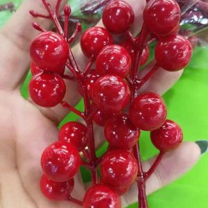 Cành cây cherry cành hoa đào đông cây quả mọng đỏ trang trí ngày lễ tết