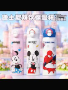 【SG Seller🇸🇬】SpiderMan Disney Stitch Kids Thermos Bottles 316 Stainless Steel Dual Lid