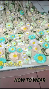 BAHAN TILLE BUNGA 3D TRIDI TIMBUL MEWAH