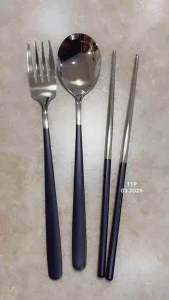 Đũa muỗng nĩa văn phòng / hộp muỗng nÚc đũa inox 304 đen