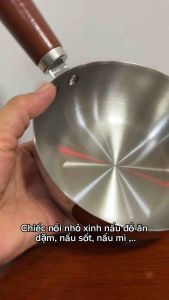NỒI TAY CẦM GỖ 14 cm (500ml) INOX 304 .