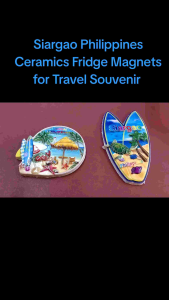 Siargao Philippines Ceramics Ref Magnets for Travel Souvenirs Fridge Magnets Decor - Surfboard Design