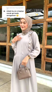 PROMO Gamis Polos rample Cantik Crinkle Airflow