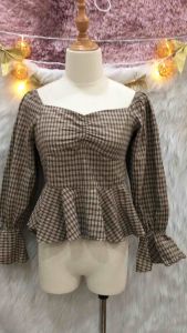 Áo Croptop Bẹt Vai 2 hand Hàn Quốc- hiệu MI.MIs HOURSE - Size S(#A21)