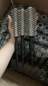 [ราคาส่ง]หวีไดร์ฟาร่า ทดความร้อน หวีไดร์ผมกลมแกนอลูมิเนียม หวีขนหมูป่าสลับไนลอน