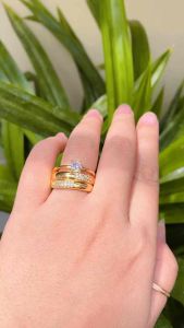 BISA COD ! CINCIN TITANIUM MAHKOTA MEWAH BERKILAU LAPIS EMAS FULL PERMATA TANAM
