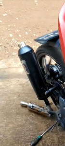 Knalpot Standar Racing Moncong Out 50mm Type Luster Saringan Bor Boran 3×3 Engker Original Vin Project Fullsistem