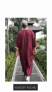 Authentic Moroccan Gandoura for Men | Maroon | Mens Raya Clothes | Mens Jubah | Mens Jubah Morocco