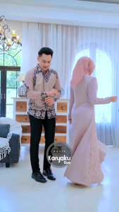 KEMEJA BATIK PRIA LENGAN PANJANG BATIK MODERN MOTIF DWIJAYA PEACH KHARISMA BATIK