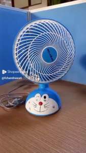 Kipas meja Karakter merek Welhome  Portable Mini 10 inch Kipas Dinding Tembok Doraemon SNI MJ Elektric