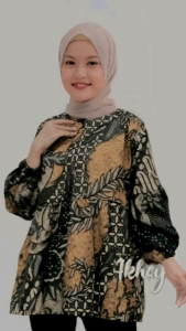 Baju Batik Anak Cewek Model Blouse Terbaru Motif Kate Kunyit Sage Motif Balon