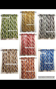 1pc bromlie design non ring curtain (suksukan) geena fabric 5ft 6ft standard 7ft 8ft size available