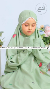 Mukena terusan anak semangka Arabic bordir