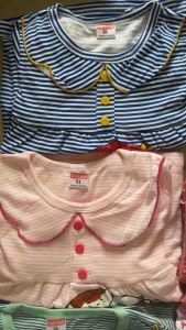 Bộ thun borip sọc hình in sắc nét tay ngắn quần dài cho bé gái (10-23kg) (MSP 635-890)