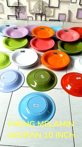 (6 PCS) piring melamin ulir golden flying fish p1001 10 inci