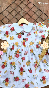 COD DRES BABY ELENA MOTIF BUNGA DAN DAUN MURAH DAN PROMO
