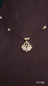 Sg readystock imitation Gold Pendant Necklace with Swallow Design and Beads Indian minimalist invisible jewellery