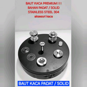 BAUT KACA SOLID PADAT TIANG RAILING KACA BRAKET SAYAP JEPIT PENJEPIT STAINLESS STEEL 304
