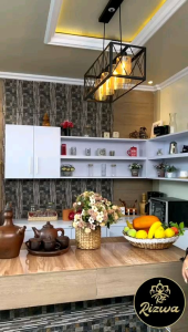 HIJAB BERGO RENDA DIAHZ BAHAN JERSEY MAMOSA PREMIUM MIX RENDA BY RIZWA