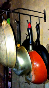 rak gantungan panci/teflon dan peralatan dapur lainnya