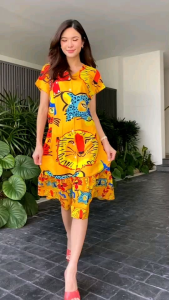 เดรสแพตเทิร์นคอสีกว้าง ชายระบาย รุ่นนี้ไหมญี่ตาลีพิมพ์ลาย งาน ทำ Order เริ่ดๆ นัวๆ สีสันสดใส 💖🩵🧡💛💚 ใส่สบาย น่ารักแบ๋วๆ สไตล์โควเรีย 🇰🇷 แพตเทิร์นหลวม แต่งชายระบาย รอบตัว เพิ่มดีเทล แบบพริ้วๆ ใส่สวย สดใส ใส่ได้หลายโอกาส ** งานพิมพ์ชัดๆ ไม่มีดรอป