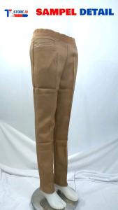 Celana Wanita Pinggang Karet Berbahan Street Polyester Polos Ukuran SS - 5L