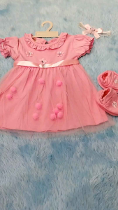 Dress bayi tutu + bando + sepatu + hanger / baby set / kado bayi cewek