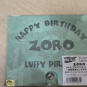 ONE Piece Zoro Birthday Bromide One-Piece One-Piece First Press Limited with Pins