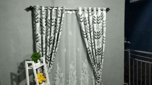 Gorden Blackout Motif Amanda Abu dan Kuning Gorden Jendela Gorden Pintu