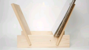 Wooden Vinyl Record Flip Rak holder Penyimpanan Piringan hitam stand