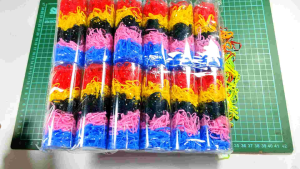 12 tabung besar (12.5 x 4cm) karet jepang tabung mika ikat rambut