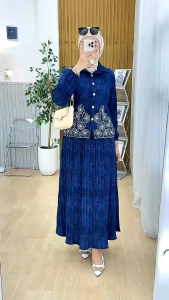 youras setrok plisket wanita kaos knit rajut import bordir cantik kekinian