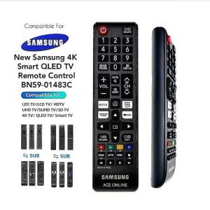 New Samsung 4K Smart QLED TV  Remote Control BN59-01483C Compatible With UA43RU7100W UA50TU7000 UA50RU7100W..