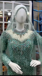 Gaun Pengantin Slim Dress Mutiara Ekor Chongsam