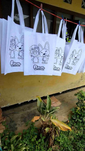 GROSIR TAS LUKIS/GOODIE BAG MEWARNAI TAS isi 50pcs