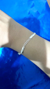 Gelang Tangan Rante Dewasa Plat Ukir Pasir (Perak 925)