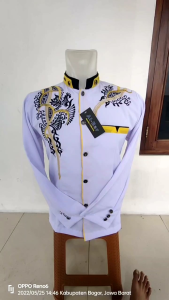 Jasko putih lis kuning tali /jasko pria/jasko bordir/jasko moderen/jas koko /blazer