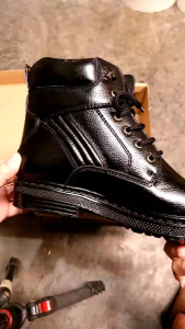 Sepatu Pria Boots Safety Kulit Fintoni Steel Toe 6923