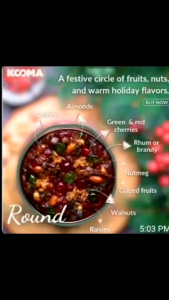 Kooma Christmas Special Brandy-Soaked Fruitcake Overloaded with Glazed Fruits and Nuts