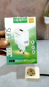 Charger Oppo A77S Fast Charge Super Vooc - Plug EU Kabel Micro USB/Type C Warna Putih